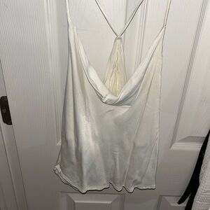 Cowl neck satin tank tops